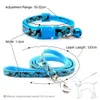 개 칼라 가죽 끈 24pcs lovely dog ​​leash and collar set 1.2m 강아지 고양이 트랙션 로프 개 칼라 하네스 내구성있는 걷는 애완 동물 용품 방지 231124