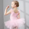 Scene Wear Child Professional Performance Ballet Swan Lake Tutu Pink Elastic Midje Children Mesh Tulle Mini Ball kjol Tutus