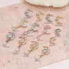 Nail Art Décorations 5pcs Haute Qualité Lune Zircon Série Charms Pendentif Or Argent Exquis Alliage De Luxe Glitter Diamant 231123