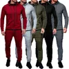 Heren trainingspakken Heren trainingspak Sport 2-delige set Casual jasbroek Jogging atletische trainer Effen katoenen pak Runing Wear 231123