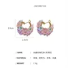 Kolczyki obręcze różowy fioletowy akrylowy klip dla kobiet dziewczynki w stylu Koreańska perłowa biżuteria urocza prezent