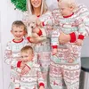Famille correspondant tenues 2023 Noël Pijamas Pyjamas Ensemble Année Vêtements Adultes Enfants Vêtements de nuit Bébé Barboteuses Doux Lâche Noël 231124