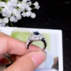 Cluster Ringe KJJEAXCMY Boutique Schmuck 925 Sterling Silber Intarsien Natürlicher Edelstein Blauer Topas Weiblicher Ring Unterstützung Erkennung