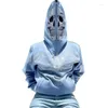 Hoodies voor dames unisex pocket streetwear skelet print lange mouwen sweatshirt straatkleding trekkoord voor jasjas los