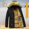 Vestes pour hommes Épaissi peluche hommes manteau d'hiver en peluche couleur unie à capuche hommes rembourré coton manteau extérieur doublure en laine veste à capuche Parkas de neige 231123