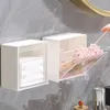 Neue 1Set Transparent Lagerung Fall Wasserdichte Punch-freies Wand Montiert Haar Band Baumwolle Tupfer Box Hause Zubehör bad Zubehör