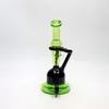 9.85 pulgadas Cololrful Recycler bong de vidrio tubería de agua burbujeador junta hembra de 14 mm con tazón y banger de cuarzo gratis