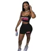 Dames trainingspakken tweedelige set ontwerper slanke sexy zoete en pittige print tanktop shorts dames sportkleding 10 kleuren