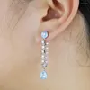 Dangle Earrings Sparking 5A Cubic Zirconia CZ Link Chain Tassel Drop Earring Geometric Round Waterdrop Enamel Charm Fashion Women Jewelry