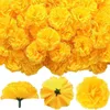Kwiaty dekoracyjne Yan 50pcs sztuczny nagietek kwiatu głowica żółta masa Dekora