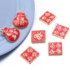 Charms 5 pz/lotto Smalto Rosso Metallo Dorato Ciondolo Gocciolante di Olio Per Monili Che Fanno Bracciali Collana Accessori Anno FAI DA TE