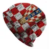 Beretten Kroatië voetbalvlag Bonnet hoeden mode hoed voor mannen vrouwen winter warme Kroatische voetbal geschenk schedels beanies caps