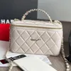 Luxury Diamond Handle Makeup Box Designer Crossbody Bag French Classic 23B Women Vanity Case Shoulder Bags Handbag Högkvalitativ Lady äkta läder Messenger väska