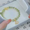 Bedelarmbanden ventfille goudkleur voor dames s hetian jade armband bladeren dubbele laag sieraden meisjes geschenken drop 230424