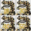 New Black Gold Geburtstag Tischläufer 30 40 Geburtstag Tischdecke Ballon Party Dekoration für Zuhause Hintergrund Hochzeit Erwachsene Jubiläum