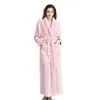 Women's Sleepwear Grey Soft Coral Fleece Lovers Dress Men Women's Warm Super Long Bath Robe Mens Kimono Bathrobe Dressing Gown Robes