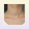 Trendy zoete sterren chocker kettingen dunne ketting link sierlijke sterren boho vrouwen kraag sieraden 925 zilveren dame collier femme 6521001