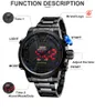 Orologi da polso OHSEN Brand Digital Quartz Men Business White Full Steel Band Fashion LED Military Dress Casual Watch Gift