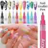 Nail Brushes 0.7mm Nail Art Graffiti Pen Acrylic Quick Drying Gel Polish Without Lamp Colorful Painting Marker DIY Flower Lines Manicure Tool 231123