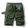 Men's Shorts Summer Cargo Short Men Fashion Casual Shorts Mens Military Cargo Pocket Pants Cotton Male Tactical Shorts No Belt Plus Size 230424