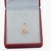 Pendant Necklaces FJ Women Girls 585 Rose Gold Color Light Small Crystal Dragonfly Necklace