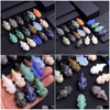 Stone NT Salamander Fish Statue Natural Stone Quartz Crystal Healing Carved Stereoskopiskt hantverk Kontor Hem Desktop Drop Del Dhgarden Dheqv