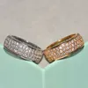 Хип -хоп Ice Out Ring Men Micro Pave Bling Циркон камень золотой серебряный цвет кольца для женщин Гот модные украшения