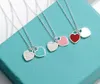 New Tiff s925 sterling silver pendant jewelry high-end craftsmanship, with official logo blue heart necklace wholesale Boys girls Necklace