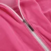 Women's Two Piece Pants Women Tracksuit Velvet Set Zipper Long Sleeve Coat Wide Leg Autumn Winter Sportswear Pink Pant Sets Outfit