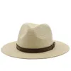 Beralar Basit Ebeveyn-Çocuk Panama Şapkaları Lady Beach Hat Kadınlar Geniş Memul Saman Adam Yaz Güneş Kapağı Fedora 54cm 56-58cm 59-61cm
