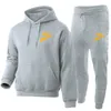 Herrmode -spårdräkt Hoodie Sport Pants Set Pullover tröja och jogging byxa kostym casual outwear kläder