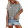 Designer camiseta Crew pescoço casual verão respirável feminino t camisetas de cor sólida camisetas camisetas camisetas de camiseta feminina shirt shirt curta para fêmea 3xl