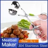 Nouvel appareil à boulettes de viande en acier inoxydable, Clip boule de poisson antiadhésive, boule de viande en peluche, cuillère façonneuse, cuillère de cuisine, outil Gadget