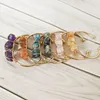 Strand 2023 Naturel Quartzs Pierre Bracelet Ouvert Femmes Or Couleur Fil Wrap Irrégulier Cristal Brut Bracelets De Mode Jewerly Cadeau 60mm