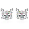 Cute Unicorn Stud Earrings for Little Girl Kids Crystal Cat Butterfly Rainbow Heart Star Earring Christmas Gift