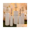 Feestdecoratie Feestdecoratie 5 stks/set Cilinder Bruiloft Stand Display Witte Mentale Kubus Cilinder Plinten Set Yudao313 Drop Levering