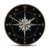 Mariner's Compass Wandklok Kompas Rose Nautische Home Decor Windrose Navigatie Ronde Stille Geveegde Wandklok Sailor's2412