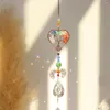 Anhänger Halsketten XSM Kristall Sonnenfänger Lebensbaum Fenster Herzförmiger Sonnenfänger mit Kugel Prismatischer Hängeverzierung