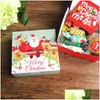 Bomboniera Natale Babbo Natale Torta Biscotto Regalo Scatola di carta Kraft Pan di zenzero Cioccolato Snack Caramelle dolci Imballaggio Za4955 Drop Deli Dhstn