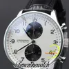 41mm Portugieser Chronograph Quartz Mens Watch 371411 Mens Watch White Dial Black Subdial Subdial Csse Leather Strap Watches Watches TimeZoneWatch Z03A02