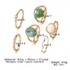 Cluster anneaux iparam élégant émeraude blanc homme fait pour les femmes vintage cristal géométrique anneau de mode bijoux de mode 230424