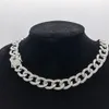 ketting voor herenketen Cuban Link Gold Chains Iced Out Sieraden 13 mm Volledige diamant ronde Cubaanse ketting Hip Hop Metal Ally Ketting Bracelet Gold Pated