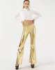 Womens Pants Capris Metallic Shinny Flared Sequins High Waist Stretchy Bell Bottom Flare Tall Girl Disco Wide Leg 231123