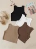 Camisoles Tanks Casual Basic Ribbed Knit Crop Top for Women Summer Sleeveless Round Neck Tank Cute Baby Tee Grunge Y2K Korean Fashion Streetwear 230424