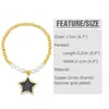 Strand Vlen CZ Star Moom Charm Bracelet For Women Jewelry Gift Stretch Bracelets Gold Plated Beads & Pearl Pulseras Mujer Moda