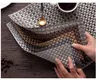 Bordmattor Fashion PVC 4 PCS/Lot Weave Placemat Mat Mat Square Pads Bowl Pad Coasters Waterproof Slip-resistent trasa