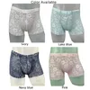 Mutande da uomo sexy custodia in pizzo rigonfiamento boxer maschile intimo solido breve mutandine a vita media lingerie Calzoncillos