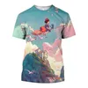 Men's T-Shirts Fashion Cartoon Anime TShirts 3D Printing Totoro Pattern Men's and Women's Short Sleeve Tees Casual Oneck Loose Children Tops Z0424