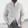 Pulls pour hommes 2023 automne hiver pull à col roulé cardigan torsadé fermeture éclair à manches longues manteau tricoté