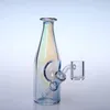 Galvanisierte Kunst, 4 Farben, schlichtes Design, Glas-Wasserbong/mundgeblasene Rauchglas-Wasserpfeife mit 45-Grad-Quarz-Bong